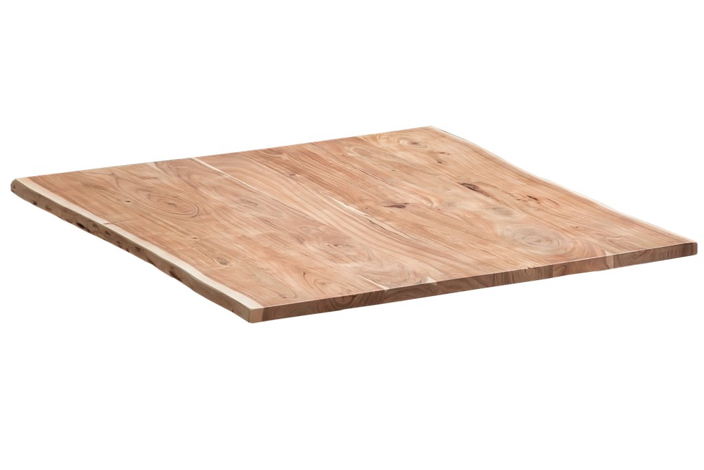 Tischplatte Baumkante Akazie Natur 80 x 80 cm NOAH