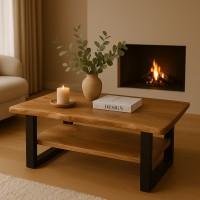 Couchtisch Baumkante 115 x 65 cm Akazie massiv + naturfarben schwarz PATRICK Couchtisch Baumkante 115 x 65 cm Akazie massiv + naturfarben schwarz PATRICK