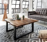 Couchtisch Baumkante 120 x 80 cm Akazie nussbaumfarben schwarz Couchtisch Baumkante 120 x 80 cm Akazie nussbaumfarben schwarz