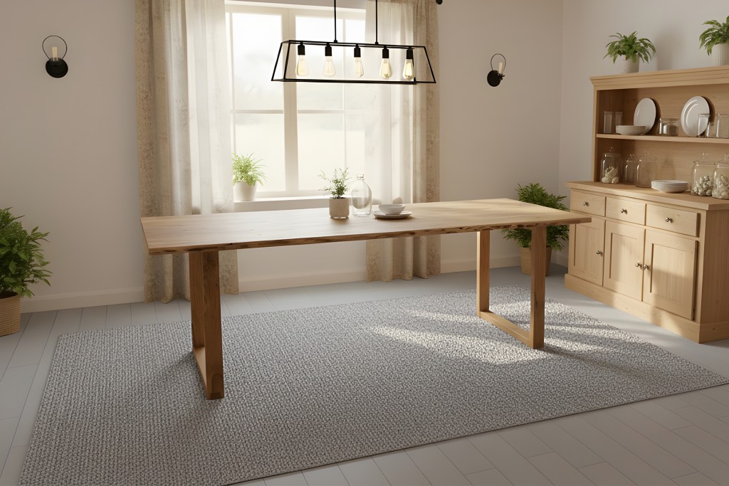 Esstisch Baumkante massiv Akazie natur 240 x 100 cm U-Gestell Holz natur GRAZ