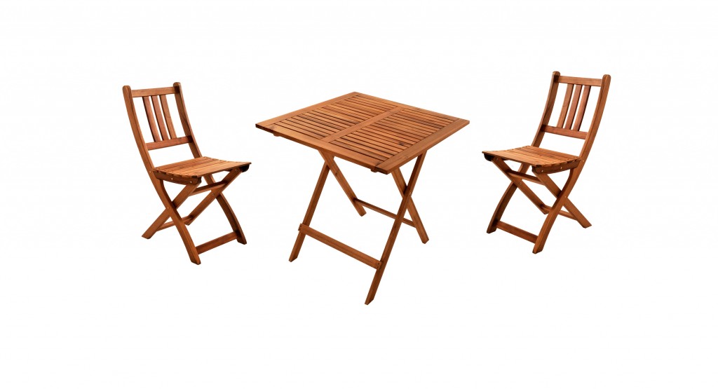 Balkonmöbel Set 3tlg Akazie Klapptisch 70 x 70 cm BLOOM