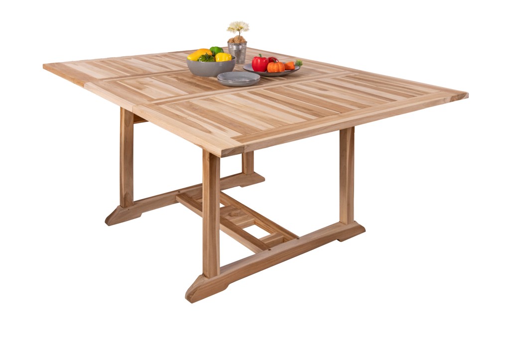 Teak Gartentisch eckig ausziehbar 120 - 170 cm x 120 cm Madera