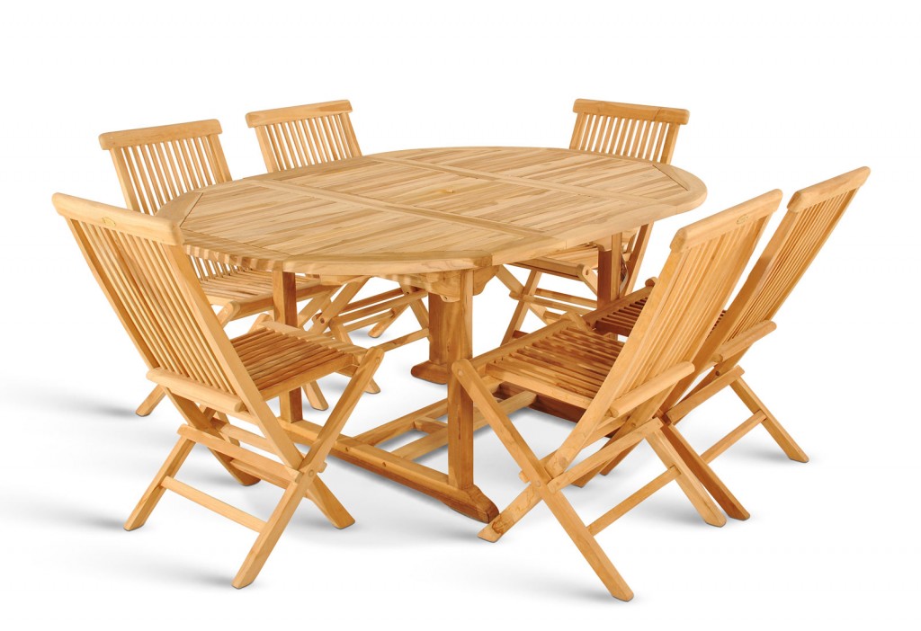 Gartenmöbel Set 7tlg Teak Gartentisch ausziehbar 120-170 cm BORNEO/MENORCA