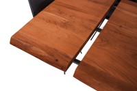 Vorschau: Esstisch Baumkante Akazie nuss 160 (260) x 90 cm Spider-Gestell schwarz mit Ansteckplatten CALI Vorschau: Esstisch Baumkante Akazie nuss 160 (260) x 90 cm Spider-Gestell schwarz mit Ansteckplatten CALI