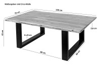 Vorschau: Couchtisch Baumkante massiv Akazie Natur 130 x 75 cm U-Gestell schwarz INSA Vorschau: Couchtisch Baumkante massiv Akazie Natur 130 x 75 cm U-Gestell schwarz INSA