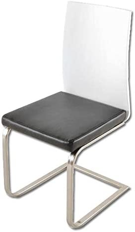 Esszimmer Stuhl weiß schwarz Edelstahl LOUSANNE