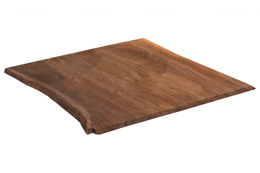 Tischplatte Baumkante Akazie Nussbaum 80 x 80 cm NOAH