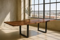 Esstisch Baumkante Akazie nougat 200 (300) x 100 mit Ansteckplatten BARCELONA Esstisch Baumkante Akazie nougat 200 (300) x 100 mit Ansteckplatten BARCELONA