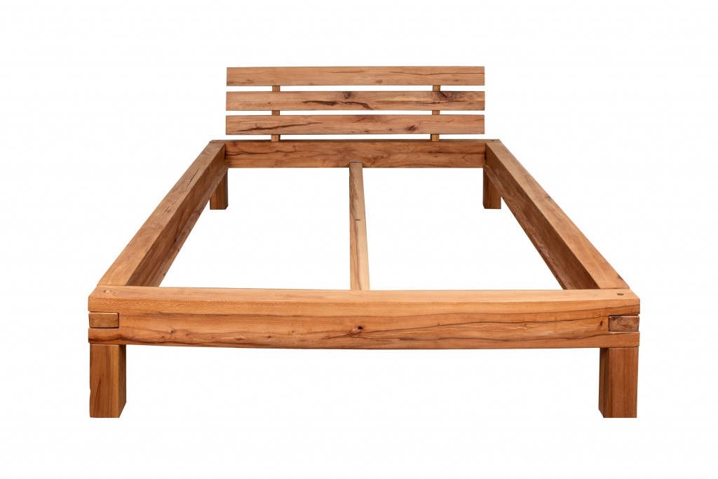 Balkenbett Kernbuche Holzbett 140 x 200 cm KNUBEN