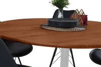 Vorschau: Bistrotisch Schweizer Kante massiv Akazie nussbaumfarben 120 cm Säulengestell-eckig silber BRASILIA Vorschau: Bistrotisch Schweizer Kante massiv Akazie nussbaumfarben 120 cm Säulengestell-eckig silber BRASILIA