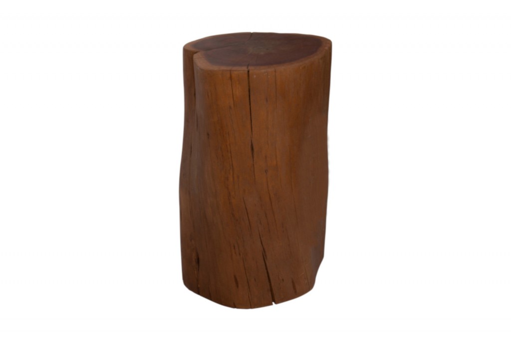 Baumstamm-Hocker Akazie massiv lackiert 35x45x35 cm nussbaumfarben ILEA