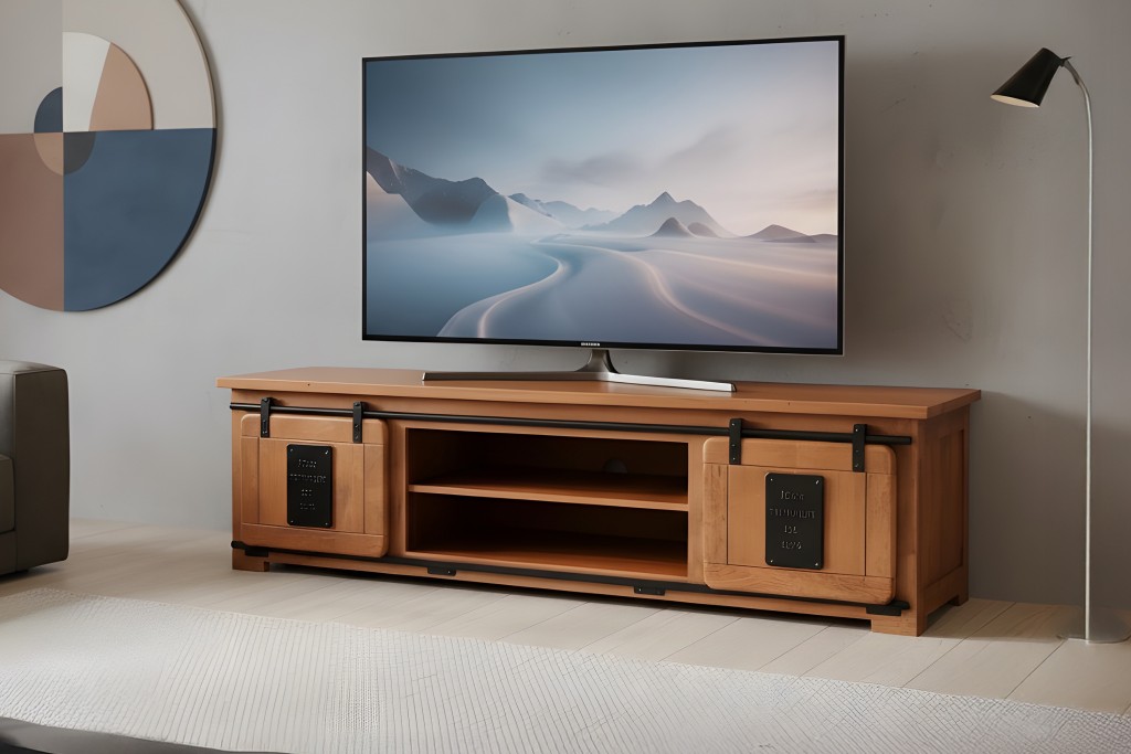 Lowboard TV-Board Akazie massiv nussbaumfarben 180 x 55 x 50 cm LIBRO