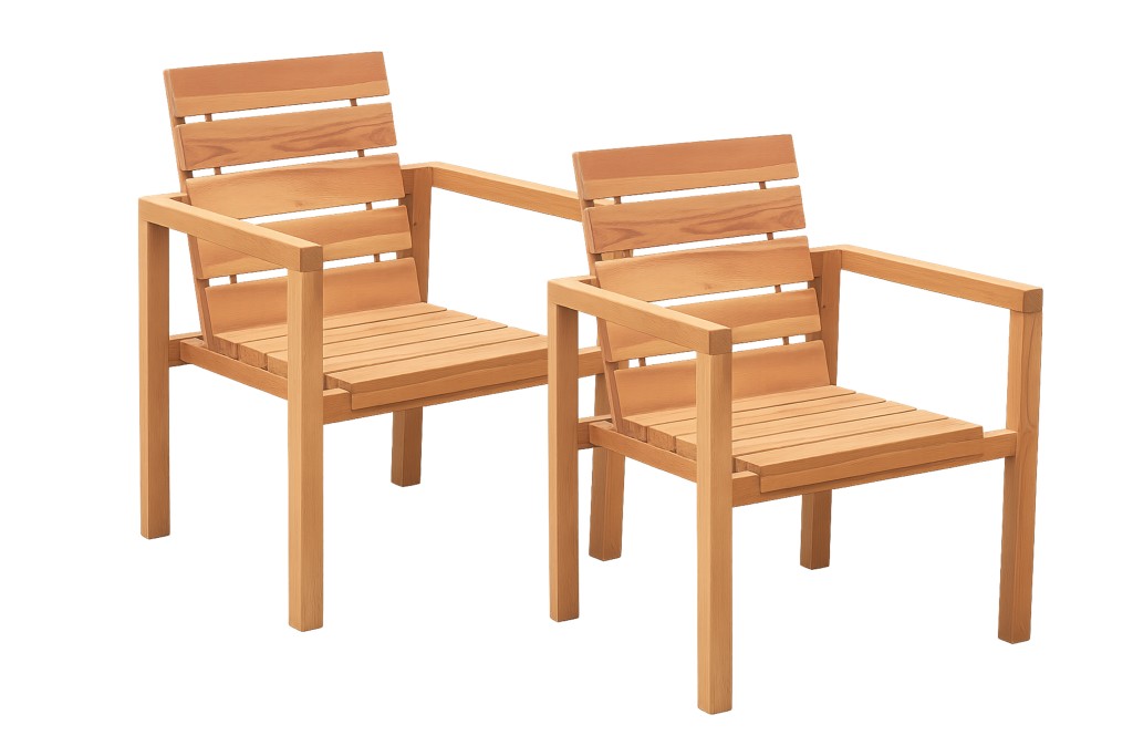Teak Gartensessel mit Armlehnen FREETOWN (2er Set)