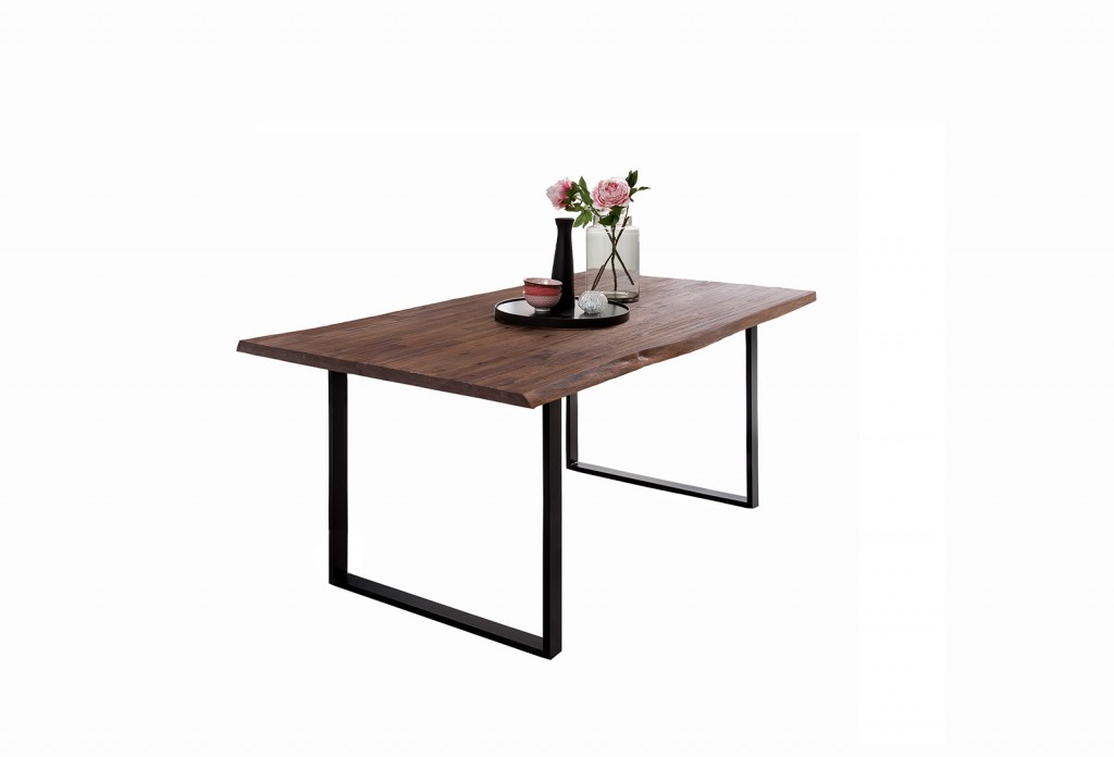 SALE Esstisch Akazie 180 x 90 cm Massivholz natur Baumkante MARYLAND