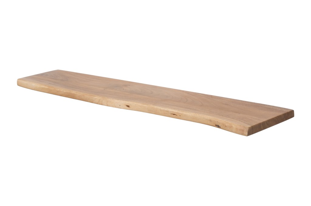 Steckboard mit Baumkante Wandregal Akazie massiv eichefarben lackiert 100 x 20 Amanda