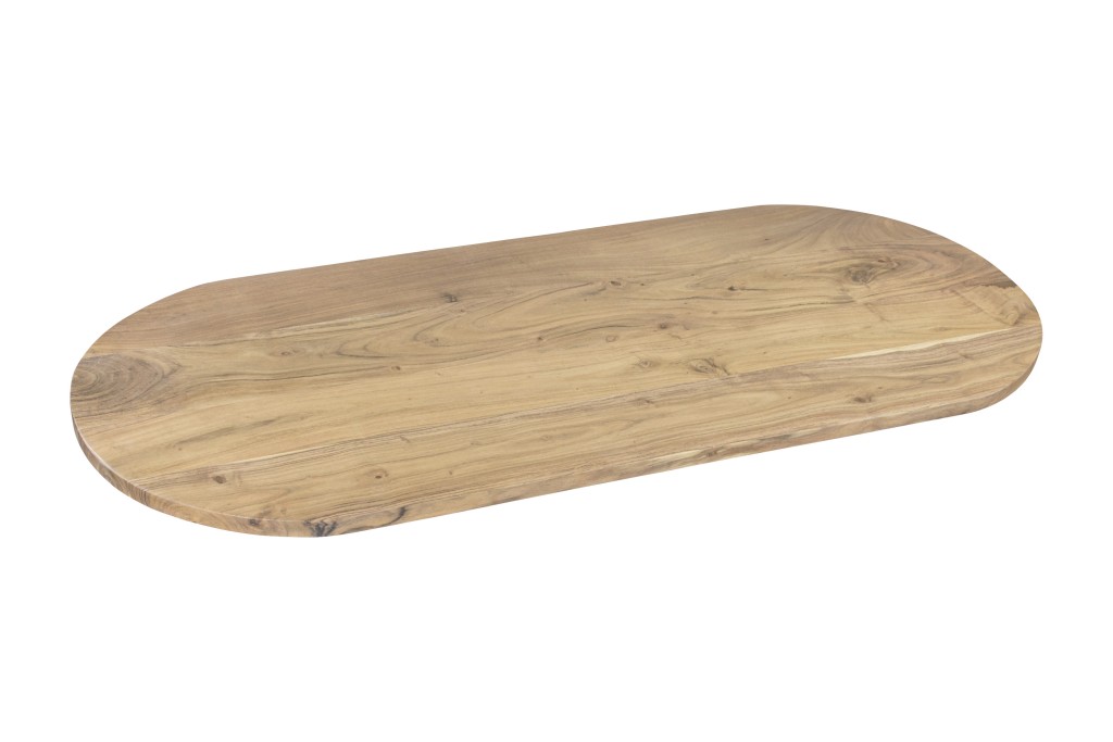 Tischplatte oval Akazie Natur 110 x 50 cm EMILIAN