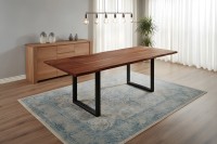 Esstisch Baumkante Akazie nuss 200(300)x100 Ansteckplatten schwarz ADINA Esstisch Baumkante Akazie nuss 200(300)x100 Ansteckplatten schwarz ADINA