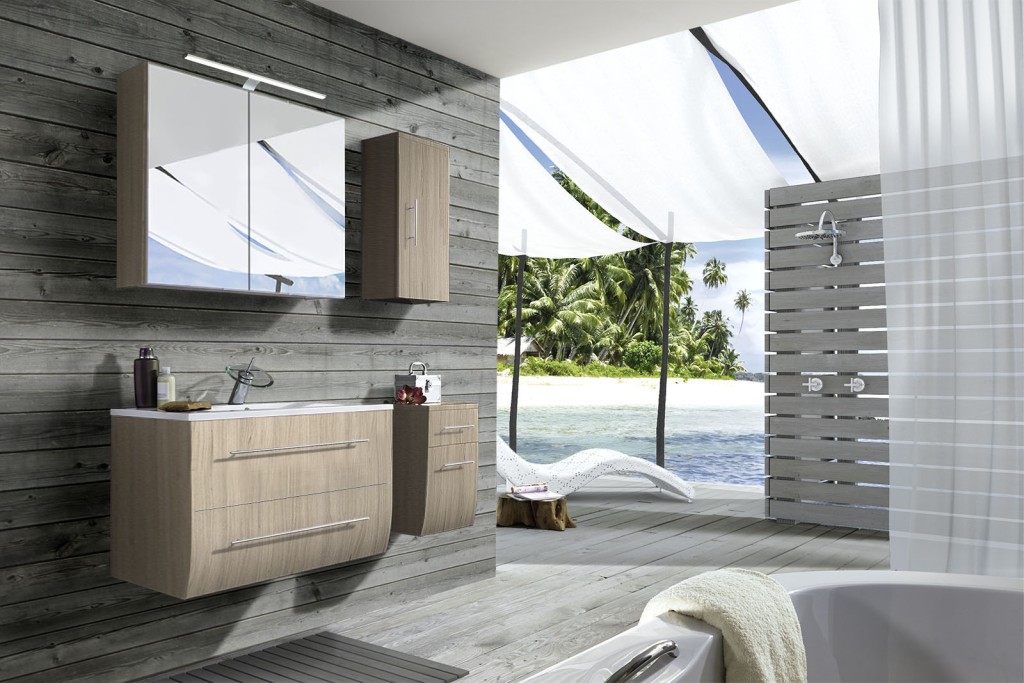 Badezimmermöbel Zagona 4tlg Sonomaeiche matt 90 cm