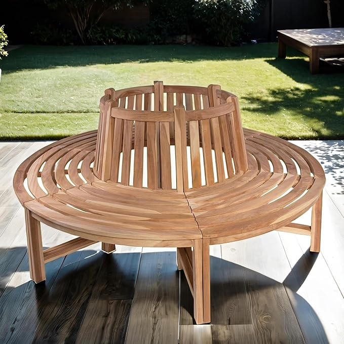Rundbank 360° Gartenbank Teak massiv ø180 cm TIMO