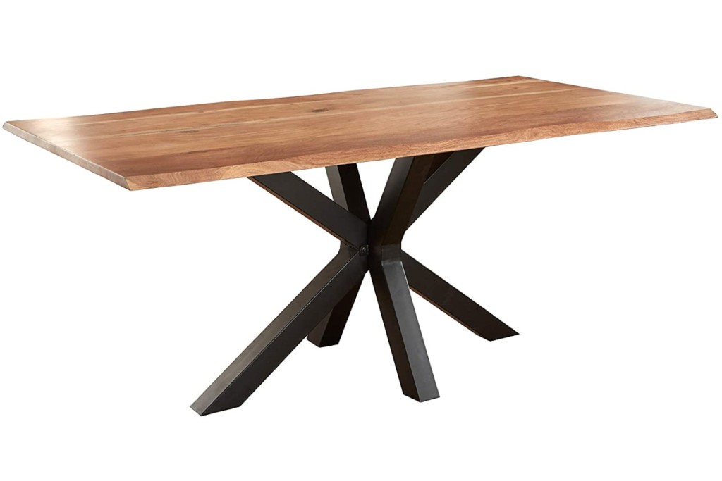Esstisch Baumkante massiv Akazie natur 260 x 100 schwarz SPYRO