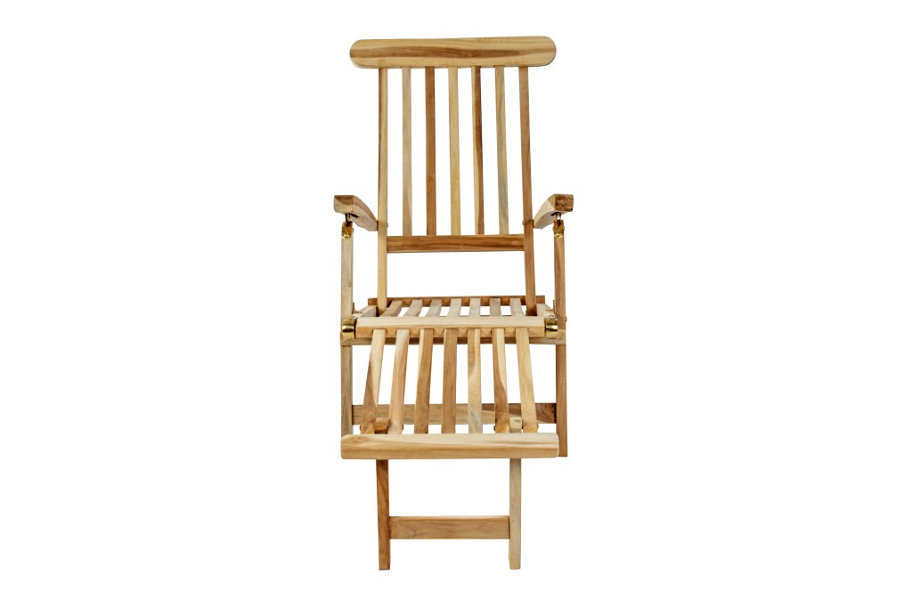 Gartenliege klappbar Teakholz Deckchair 150 cm PUCCON