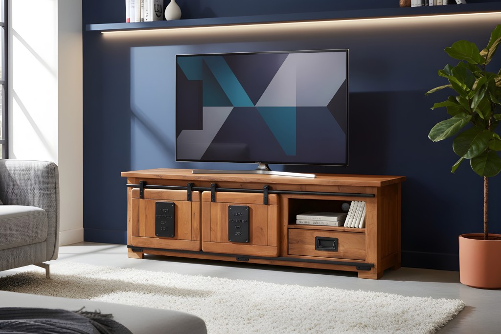 Lowboard TV-Board Akazie massiv nussbaumfarben 160 x 45 x 50 cm LIBRO