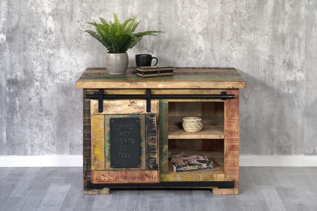Lowboard TV-Board Truhenschrank Mango massiv vintage 75 x 47 x 50 cm LIBRO