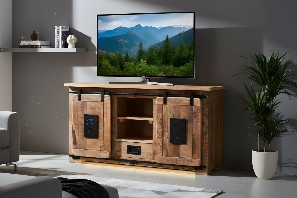 Lowboard Kommode TV-Board Mango Rough massiv 128 x 45 x 70 cm LIBRO