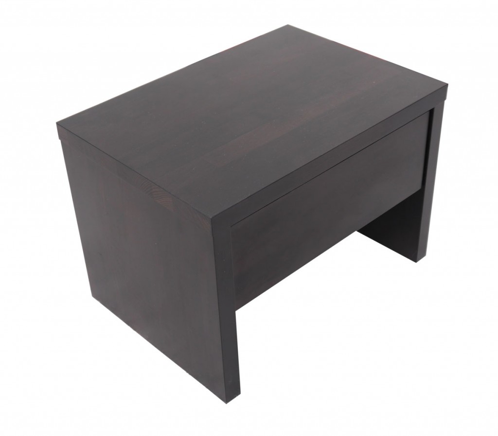 Nachttisch 50 x 36 cm Massivholz Kernbuche wenge mit Schublage und Ablage BEN