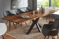 Esstisch Baumkante Akazie nussbaum 200(300)x100 Ansteckplatten SPENCER Esstisch Baumkante Akazie nussbaum 200(300)x100 Ansteckplatten SPENCER