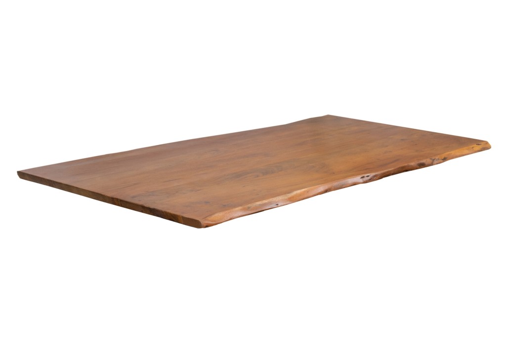 Tischplatte 200 x 100 cm Baumkanten-Platte massiv Akazie nussbaum