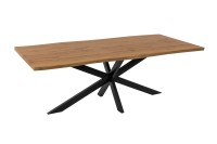 Esstisch Baumkante Holz-Optik Wildeiche 220 x 100 Spider-Gestell schwarz JOSY Esstisch Baumkante Holz-Optik Wildeiche 220 x 100 Spider-Gestell schwarz JOSY