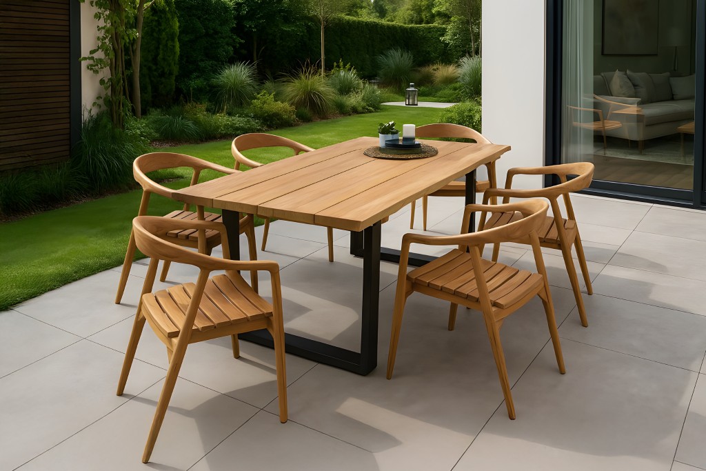 Gartenmöbel Set 7tlg Gartenstühle & Teak Gartentisch 220x100 cm BOGOTA/SALLY