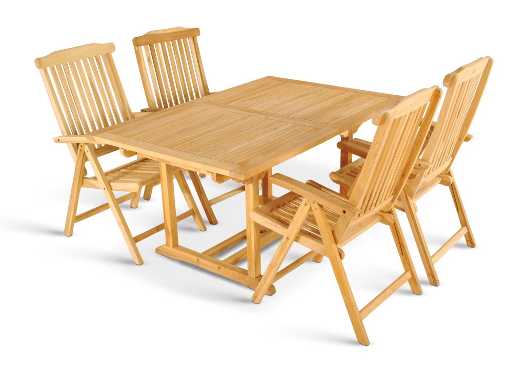 Gartenmöbel Set 5tlg Teak Gartentisch ausziehbar 180-240 cm KUBA/ARUBA