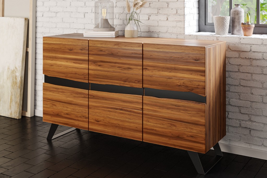 Sideboard 160 cm Akazienholz nussbaumfarben SARAH