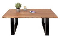 Vorschau: Couchtisch Baumkante massiv Akazie Natur 130 x 75 cm U-Gestell schwarz INSA Vorschau: Couchtisch Baumkante massiv Akazie Natur 130 x 75 cm U-Gestell schwarz INSA