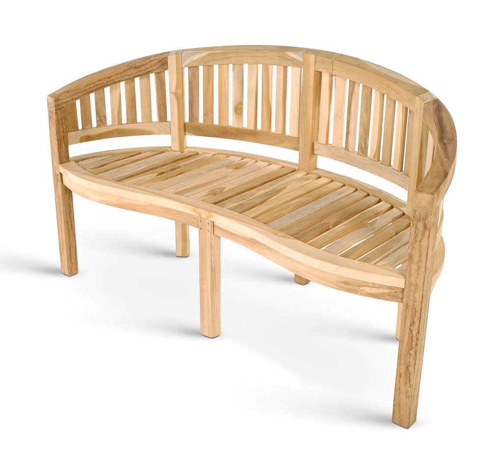 Gartenbank Bananenbank Teak 150 cm 3 Sitzer Bananenbank BANANA