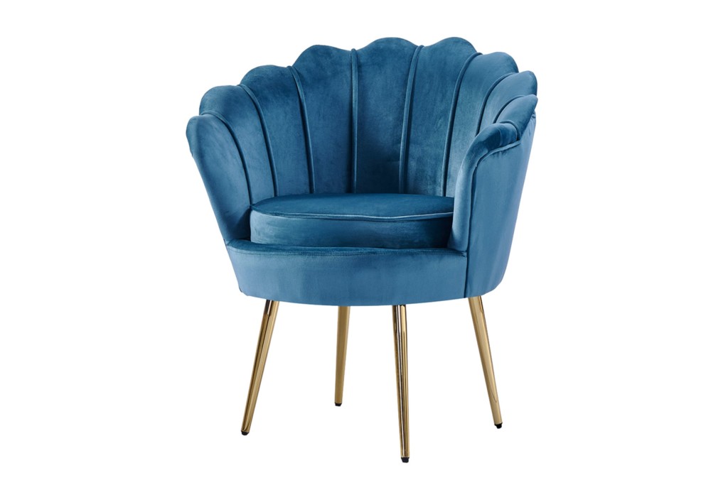 Armlehnsessel Polstersessel Samt Türkis Retro-Look BIG CHAIR