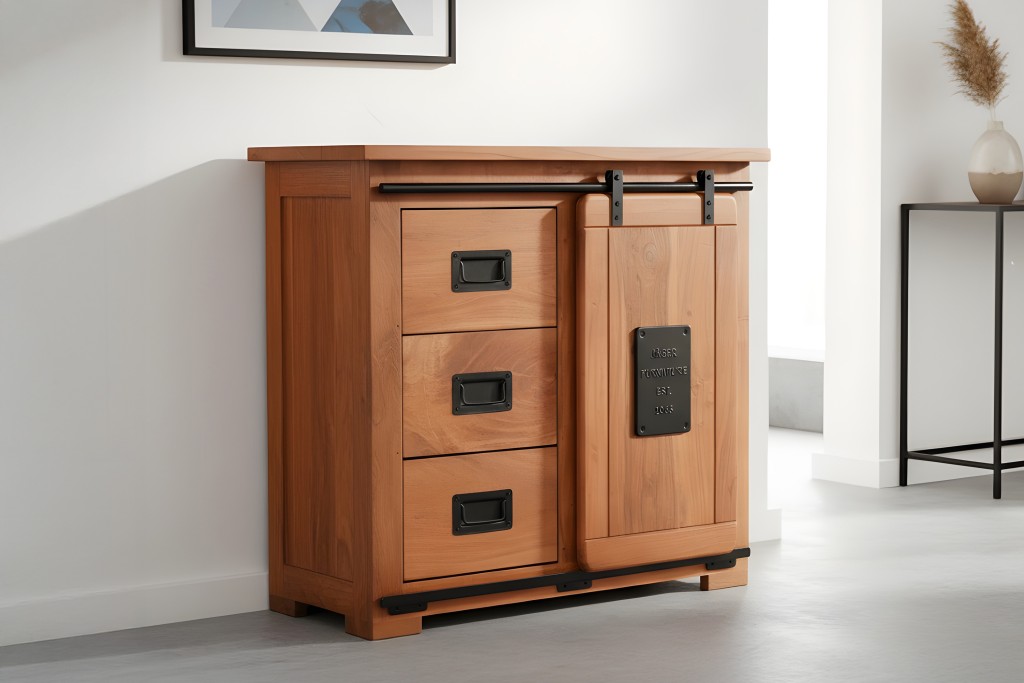 Sideboard Akazie massiv nussbaumfarben 90 x 45 x 85 cm LIBRO