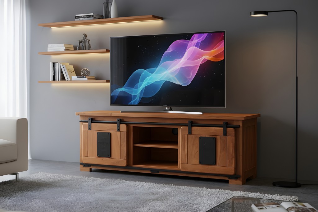 Lowboard TV-Board Akazie massiv nussbaumfarben 145 x 45 x 50 cm LIBRO