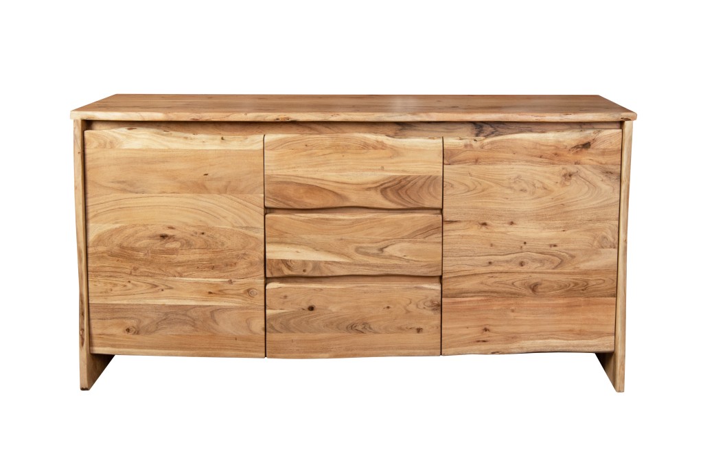 Sideboard Baumkante 170 x 45 x 90 cm Akazienholz massiv naturfarben DAHLIA