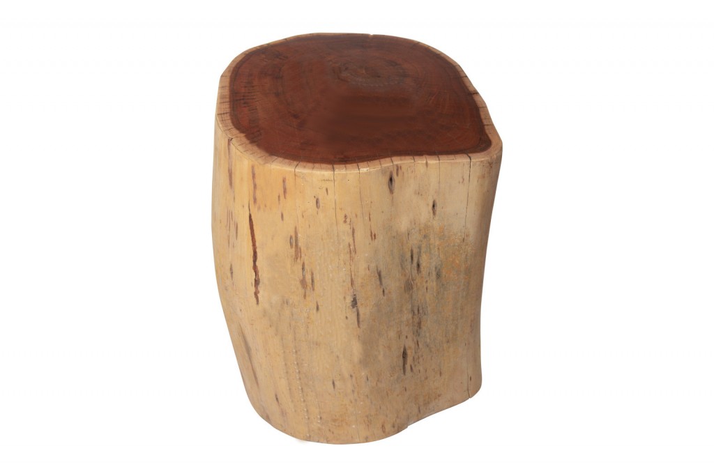 Baumstamm-Hocker Akazie massiv lackiert 42x45x42 cm naturfarben IMAR