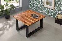 Couchtisch Baumkante 80 x 80 cm Akazie cognacfarben schwarz Esra Couchtisch Baumkante 80 x 80 cm Akazie cognacfarben schwarz Esra