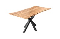 Esstisch Baumkante massiv Akazie natur 220 cm Spider-Gestell schwarz HELENE Esstisch Baumkante massiv Akazie natur 220 cm Spider-Gestell schwarz HELENE