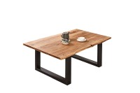 Couchtisch Baumkante massiv Akazie naturfarben 100 x 70 cm schwarz BILLY Couchtisch Baumkante massiv Akazie naturfarben 100 x 70 cm schwarz BILLY