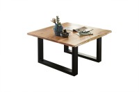 Couchtisch Baumkante massiv Akazie natur 80 x 80 schwarz NOAH Couchtisch Baumkante massiv Akazie natur 80 x 80 schwarz NOAH