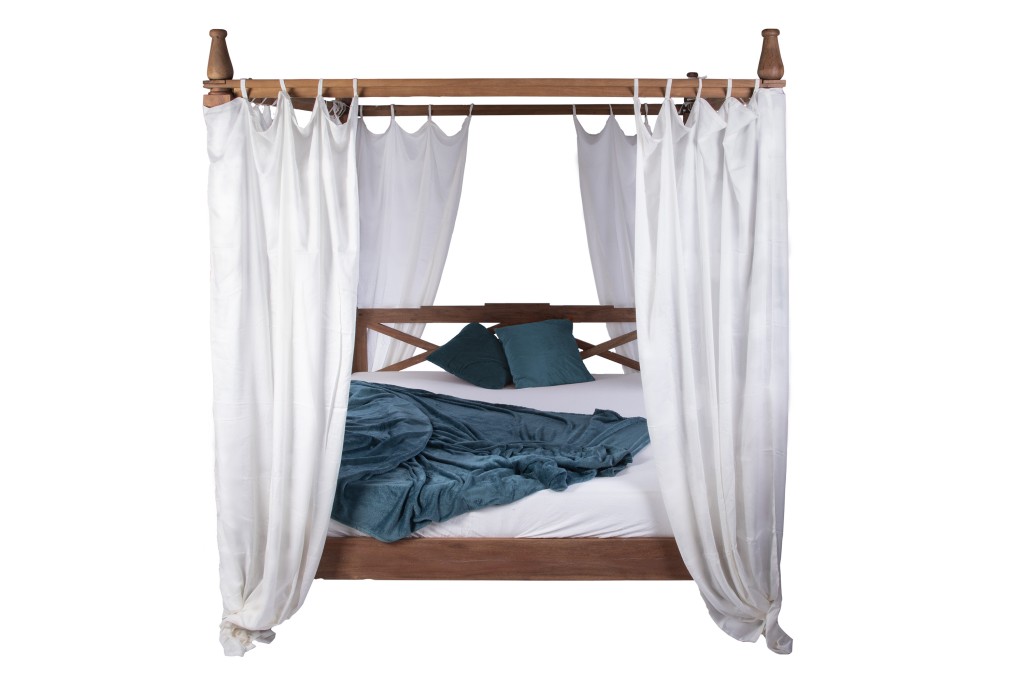 Himmelbett 180x200 cm Massivholzbett Akazie stone Holly