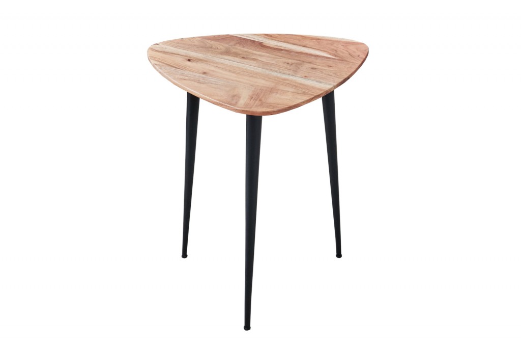 Beistelltisch Akazie 50x50 cm natur schwarz ELSA