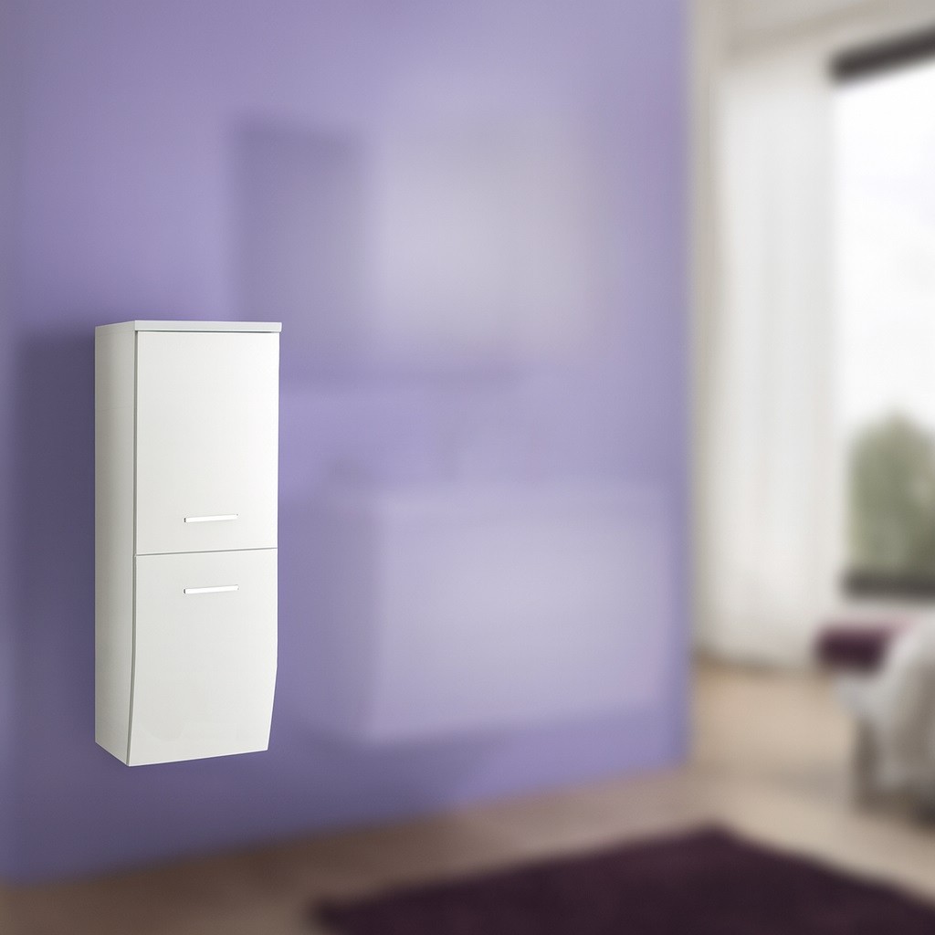 Badezimmer Hochschrank 100 cm Hochglanz weiß SALZBURG
