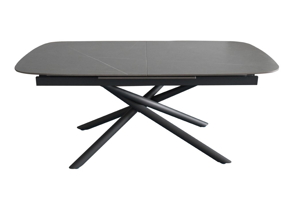 Esstisch Keramik 180 (240) x 90 mit ausziehbar grau Mikado-Gestell MELODIE